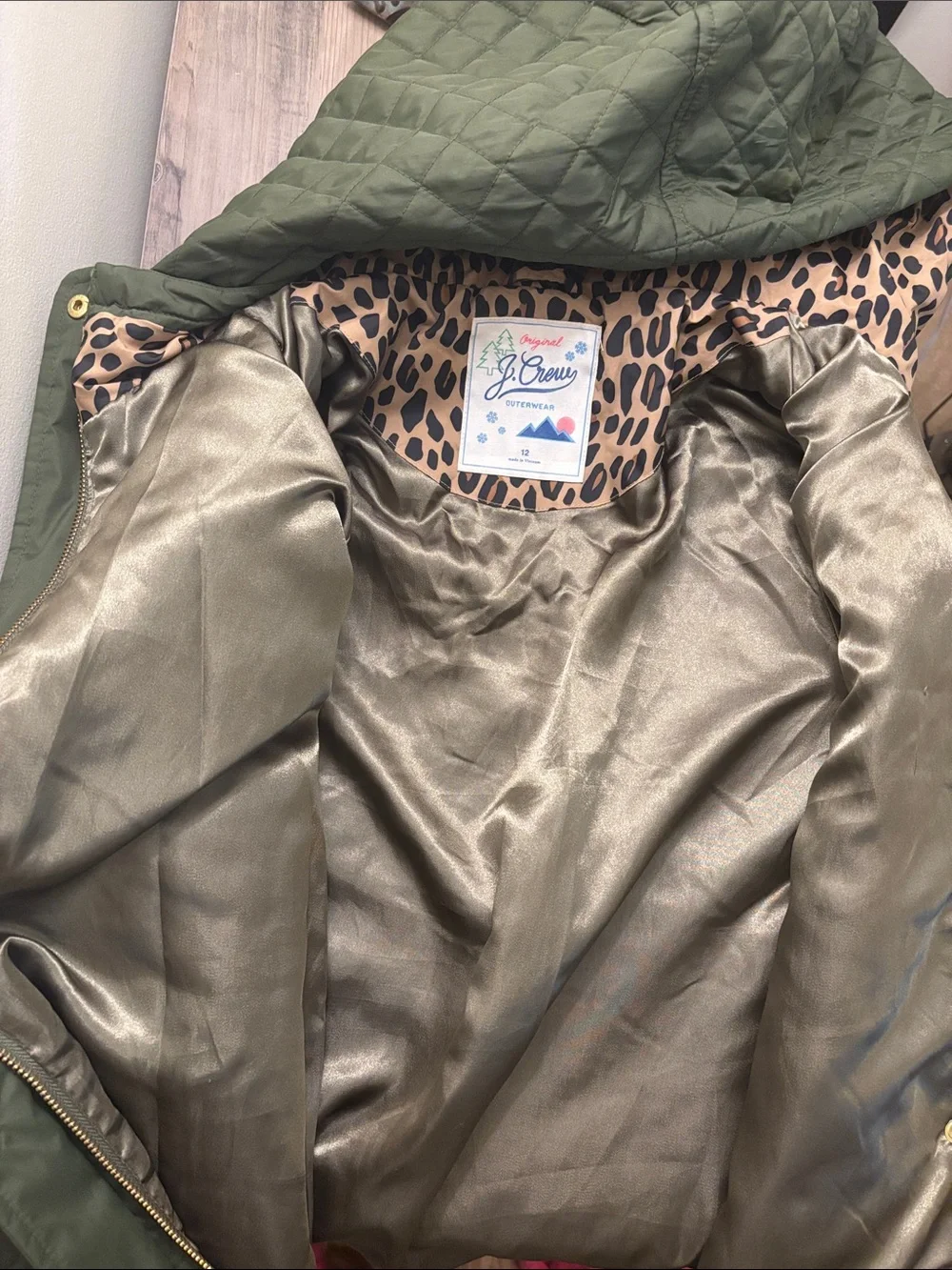 J. Crew Leopard Print Lined Outerwear
